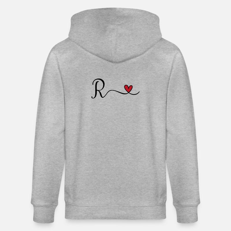 Monogramme de la lettre R - Veste à capuche bio CULTIVATOR Stanley/Stella Unisexe - gris chiné