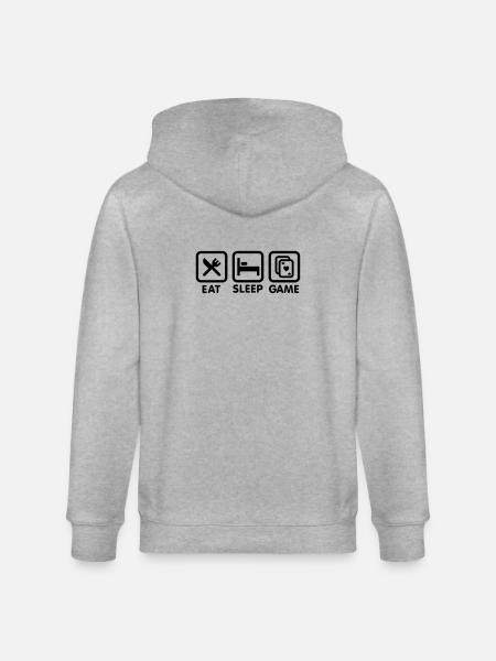 Eat - Sleep - Game \ poker game - Stanley/Stella CULTIVATOR Unisex Organic Hooded Jacket - heather grey