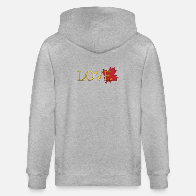 Amour Feuille d'érable du canada - Veste à capuche bio CULTIVATOR Stanley/Stella Unisexe - gris chiné