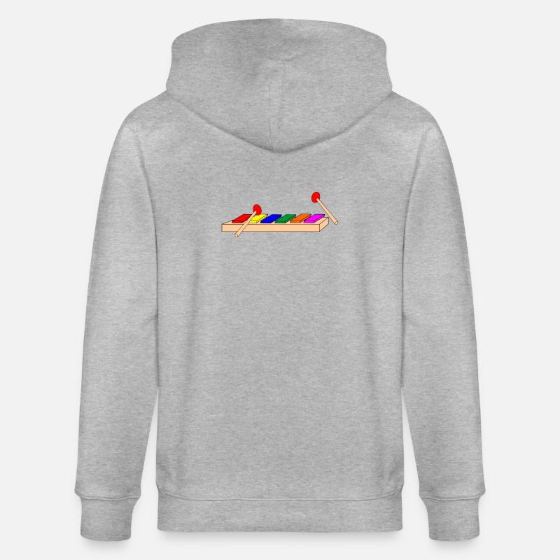 Trommeldreieck oder Tonxylophon - Stanley/Stella Unisex Bio-Kapuzenjacke CULTIVATOR  - Grau meliert