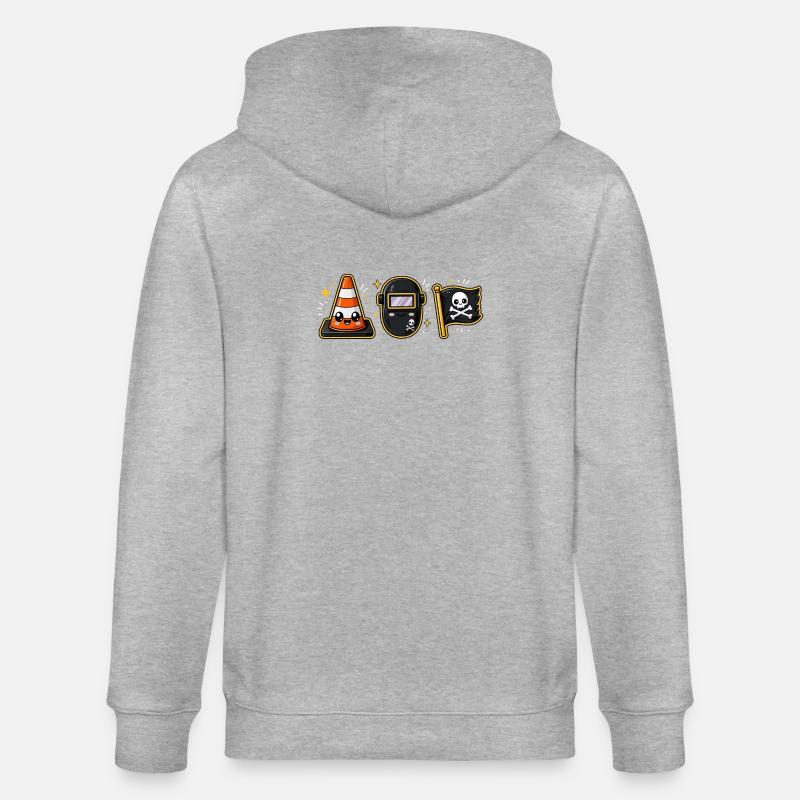 Construction site construction worker pirate - Stanley/Stella CULTIVATOR  Unisex Organic Hooded Jacket - heather grey