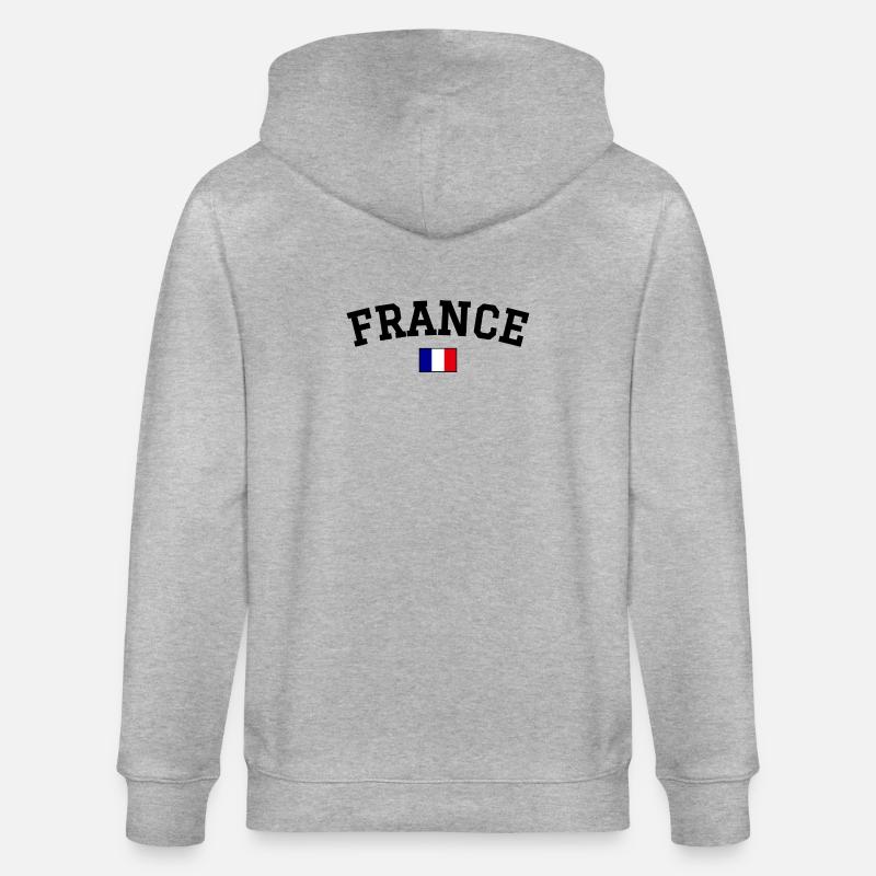 Drapeau français Noir - Veste à capuche bio CULTIVATOR Stanley/Stella Unisexe - gris chiné