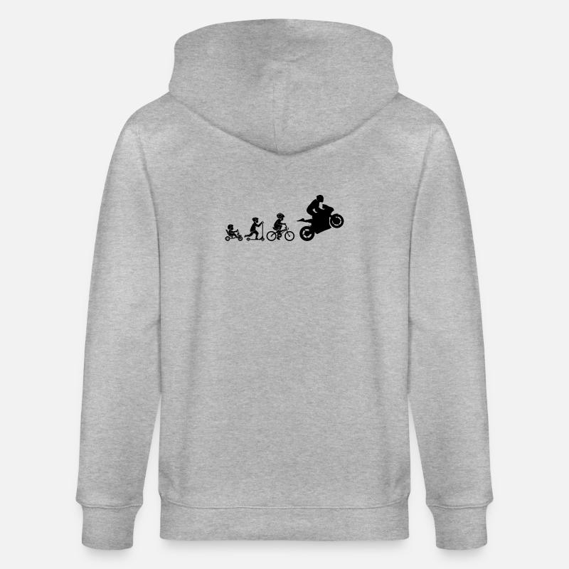 ÉVOLUTION DE LA MOTO - Veste à capuche bio CULTIVATOR Stanley/Stella Unisexe - gris chiné