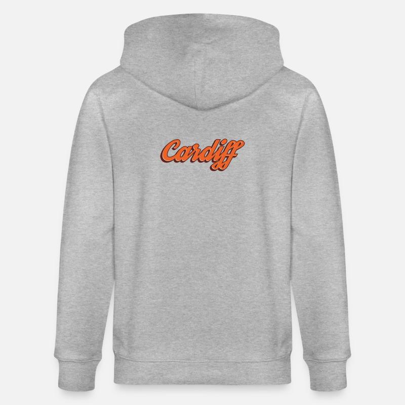 Cardiff Script Orange - Stanley/Stella Unisex Bio-Kapuzenjacke CULTIVATOR  - Grau meliert