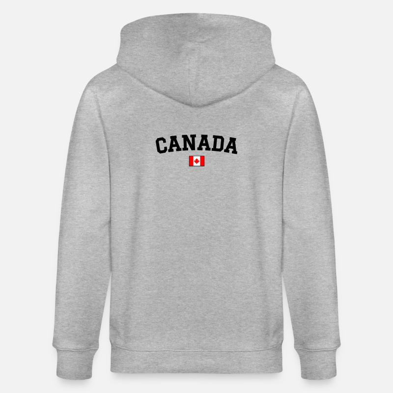 Drapeau du Canada Noir - Veste à capuche bio CULTIVATOR Stanley/Stella Unisexe - gris chiné