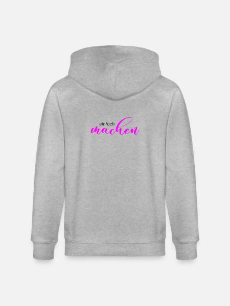 Spruch: einfach machen - Stanley/Stella Unisex Bio-Kapuzenjacke CULTIVATOR - Grau meliert