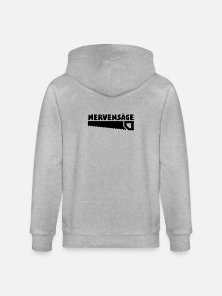 Lustige Sprüche Nervensäge - Stanley/Stella Unisex Bio-Kapuzenjacke CULTIVATOR  - Grau meliert