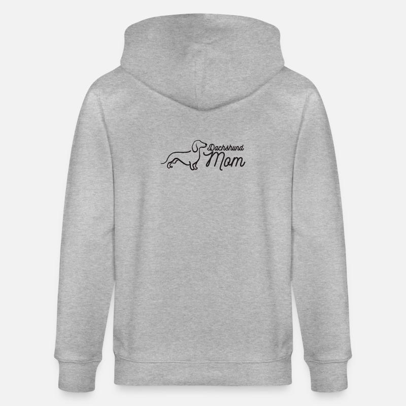 Dachshund Mom Script Logo Lineart Dackel - Stanley/Stella Unisex Bio-Kapuzenjacke CULTIVATOR  - Grau meliert