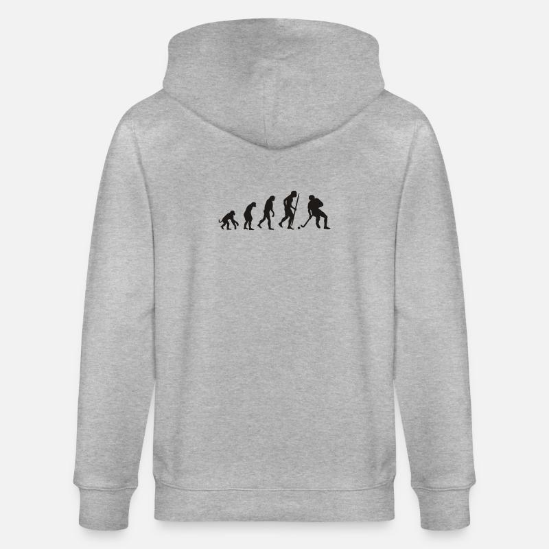 Evolution der Feldhockey - Stanley/Stella Unisex Bio-Kapuzenjacke CULTIVATOR  - Grau meliert