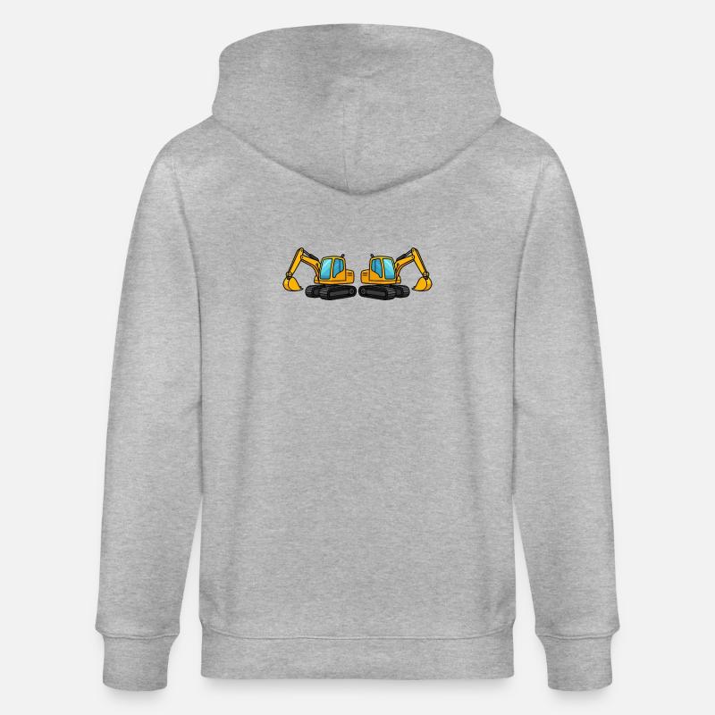 Silhouette de machine de construction double - Veste à capuche bio CULTIVATOR Stanley/Stella Unisexe - gris chiné