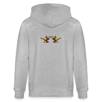 Goldene Öllampen  - Stanley/Stella Unisex Bio-Kapuzenjacke CULTIVATOR  - Grau meliert - Hinten - Luana (180cm)