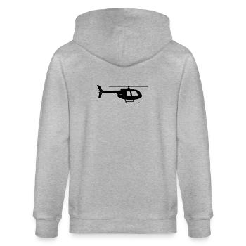 Hubschrauber - Stanley/Stella Unisex Bio-Kapuzenjacke CULTIVATOR  - Grau meliert - Hinten - Luana (180cm)