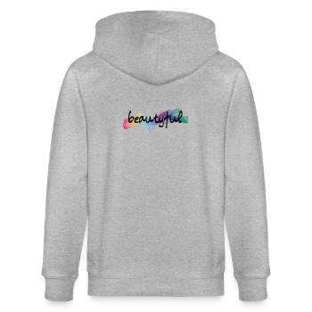 beautyful wunderschön - Stanley/Stella Unisex Bio-Kapuzenjacke CULTIVATOR  - Grau meliert - Hinten - Luana (180cm)