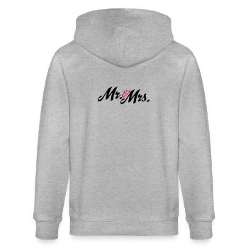 Tolles Design für das Brautpaar, Mr and Mrs - Stanley/Stella Unisex Bio-Kapuzenjacke CULTIVATOR  - Grau meliert - Hinten - Luana (180cm)
