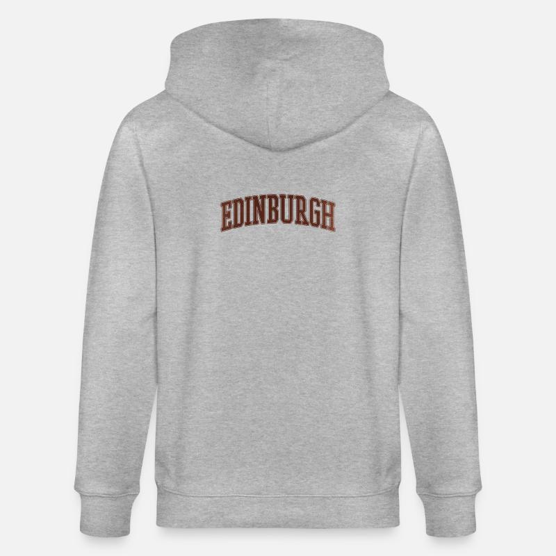 Edinburgh Bogen-Stil Varsity Schriftzug - Stanley/Stella Unisex Bio-Kapuzenjacke CULTIVATOR  - Grau meliert