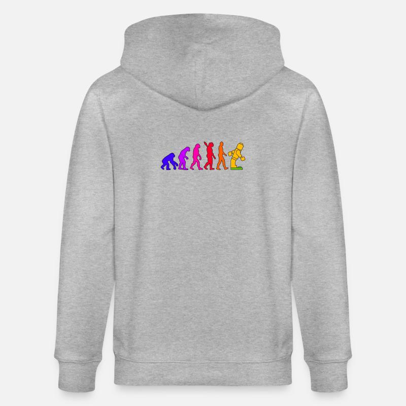 Klemmbaustein Evolution Menschheit Noppenbaustein - Stanley/Stella Unisex Bio-Kapuzenjacke CULTIVATOR  - Grau meliert