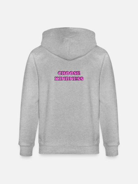 Choose Kindness pink - Stanley/Stella CULTIVATOR  Unisex Organic Hooded Jacket - heather grey
