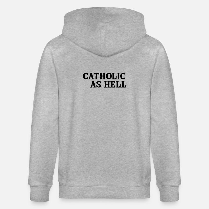 catholic as hell - Stanley/Stella Unisex Bio-Kapuzenjacke CULTIVATOR  - Grau meliert
