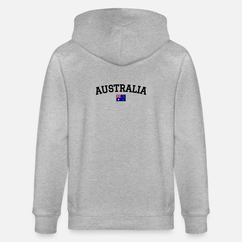 Drapeau australien Noir - Veste à capuche bio CULTIVATOR Stanley/Stella Unisexe - gris chiné