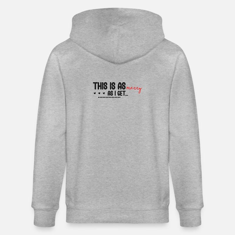 Logo Joyeux Rouge Script Sur Noir - Veste à capuche bio CULTIVATOR Stanley/Stella Unisexe - gris chiné