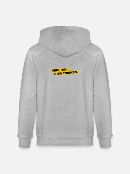 Veni, Vidi, Bier trinken - Stanley/Stella Unisex Bio-Kapuzenjacke CULTIVATOR - Grau meliert