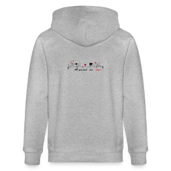 Singing cats with melody for bright clothes - Stanley/Stella CULTIVATOR  Unisex Organic Hooded Jacket - heather grey - Back - Luana (180cm)
