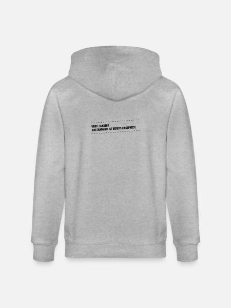 Dummheit ist eingepreist - Stanley/Stella Unisex Bio-Kapuzenjacke CULTIVATOR - Grau meliert