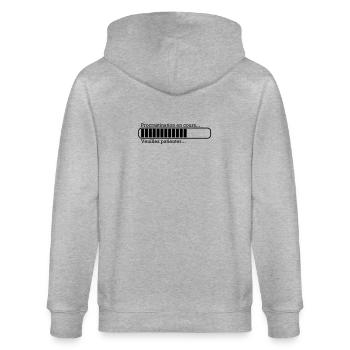 Procrastination en cours... - Veste à capuche bio CULTIVATOR Stanley/Stella Unisexe - gris chiné - Dos - Luana (180cm)