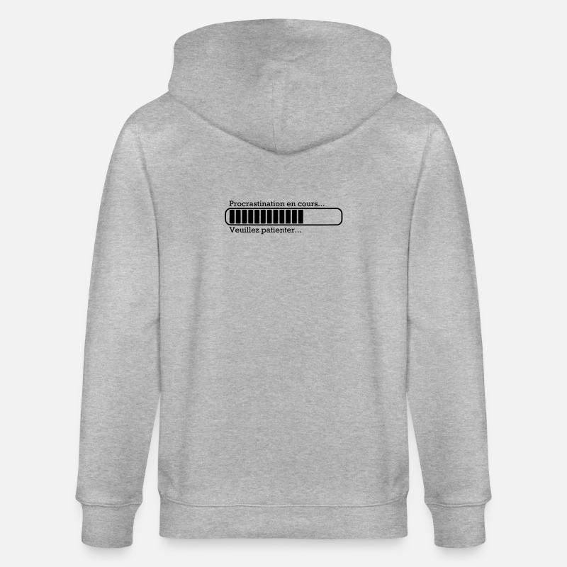 Procrastination in progress ... - Stanley/Stella Unisex Bio-Kapuzenjacke CULTIVATOR  - Grau meliert