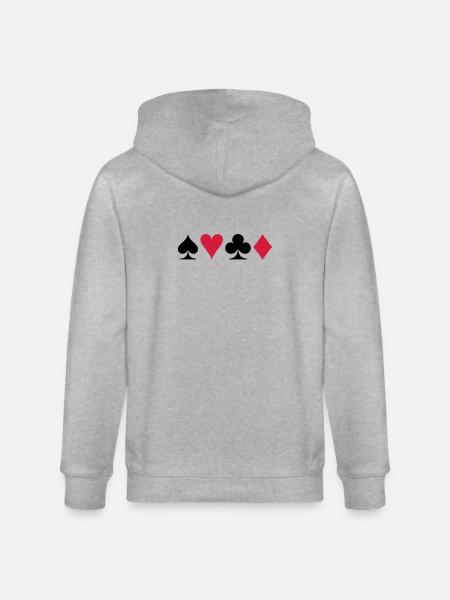 Poker (V) - Stanley/Stella CULTIVATOR  Unisex Organic Hooded Jacket - heather grey