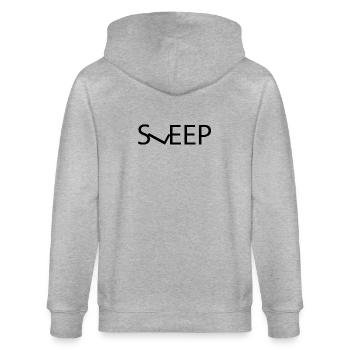 sleep - word design - Stanley/Stella Unisex Bio-Kapuzenjacke CULTIVATOR  - Grau meliert - Hinten - Luana (180cm)