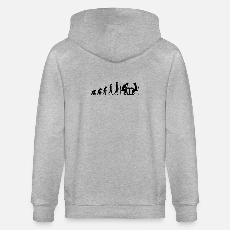 EVOLUTION TO CHESS MASTER – MATE! CHESSLOVER - Stanley/Stella CULTIVATOR  Unisex Organic Hooded Jacket - heather grey