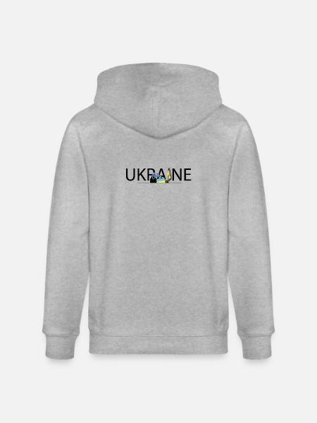 Ukraine Unity Protest College - Stanley/Stella Unisex Bio-Kapuzenjacke CULTIVATOR - Grau meliert