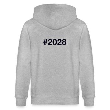 2028 Hashtag - Stanley/Stella Unisex Bio-Kapuzenjacke CULTIVATOR  - Grau meliert - Hinten - Luana (180cm)