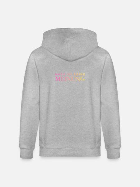 Hass ist keine Meinung - Stanley/Stella Unisex Bio-Kapuzenjacke CULTIVATOR  - Grau meliert