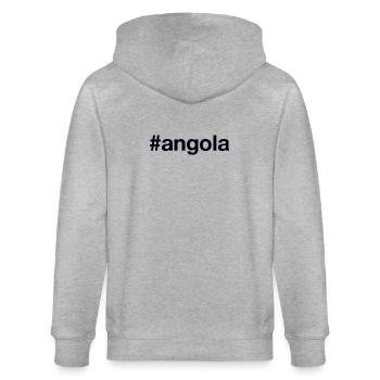 Angola Hashtag - Stanley/Stella Unisex Bio-Kapuzenjacke CULTIVATOR  - Grau meliert - Hinten - Luana (180cm)