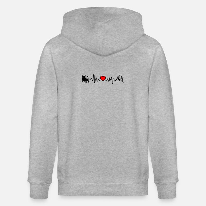 Fréquence cardiaque cardio Taureau Sagittaire - Veste à capuche bio CULTIVATOR Stanley/Stella Unisexe - gris chiné