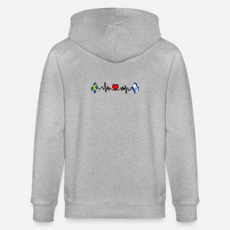 Cardio heart Drapeau Suède, drapeau Israël - Veste à capuche bio CULTIVATOR Stanley/Stella Unisexe - gris chiné
