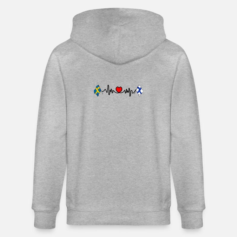 Cardio coeur Drapeau Suède, drapeau Finlande - Veste à capuche bio CULTIVATOR Stanley/Stella Unisexe - gris chiné