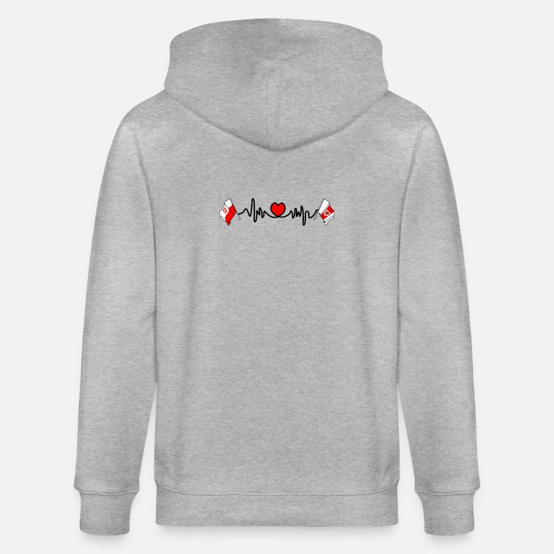 Cardio cardio drapeau Pologne, Poméranie occidentale - Veste à capuche bio CULTIVATOR Stanley/Stella Unisexe - gris chiné