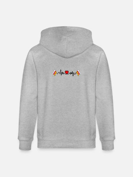 Herzfrequenz-Cardio für Lubin - Stanley/Stella Unisex Bio-Kapuzenjacke CULTIVATOR - Grau meliert