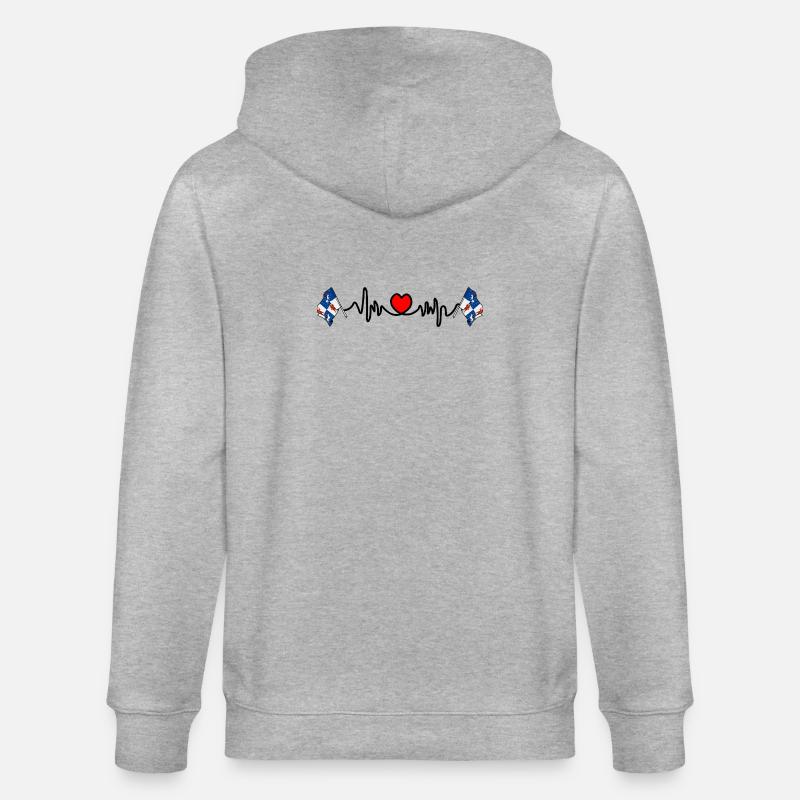 Norrbotten Herzfrequenz-Design - Stanley/Stella Unisex Bio-Kapuzenjacke CULTIVATOR  - Grau meliert