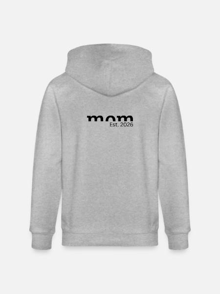 Mom Est. 2026 - Geschenk für werdende Mütter - Stanley/Stella Unisex Bio-Kapuzenjacke CULTIVATOR  - Grau meliert