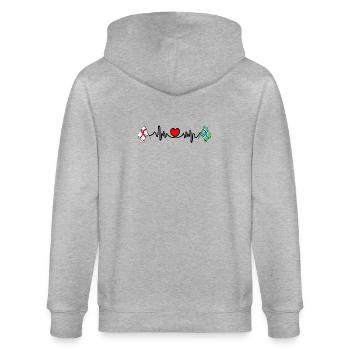 Fréquence cardiaque du Gloucestershire & Angleterre - Veste à capuche bio CULTIVATOR Stanley/Stella Unisexe - gris chiné - Dos - Luana (180cm)