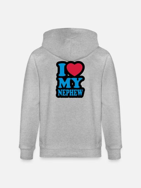 I love my nephew - Stanley/Stella CULTIVATOR  Unisex Organic Hooded Jacket - heather grey