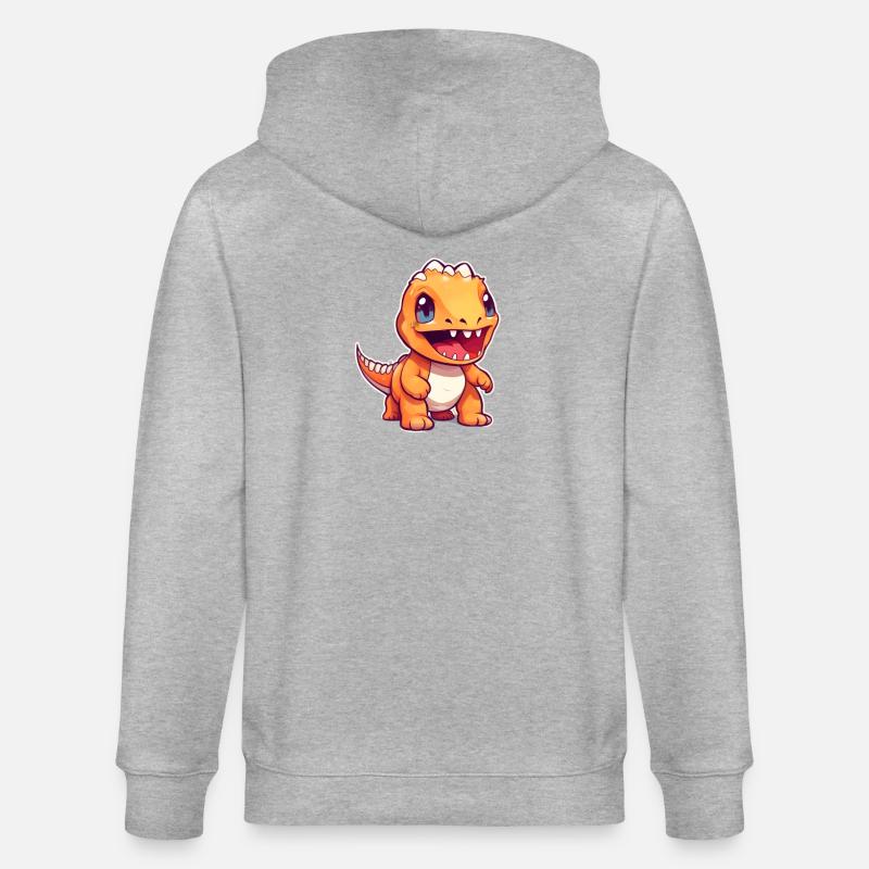 Conception de petit dinosaure Dino - Veste à capuche bio CULTIVATOR Stanley/Stella Unisexe - gris chiné