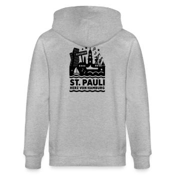 Hamburg St Pauli - Stanley/Stella CULTIVATOR  Unisex Organic Hooded Jacket - heather grey - Back - Luana (180cm)