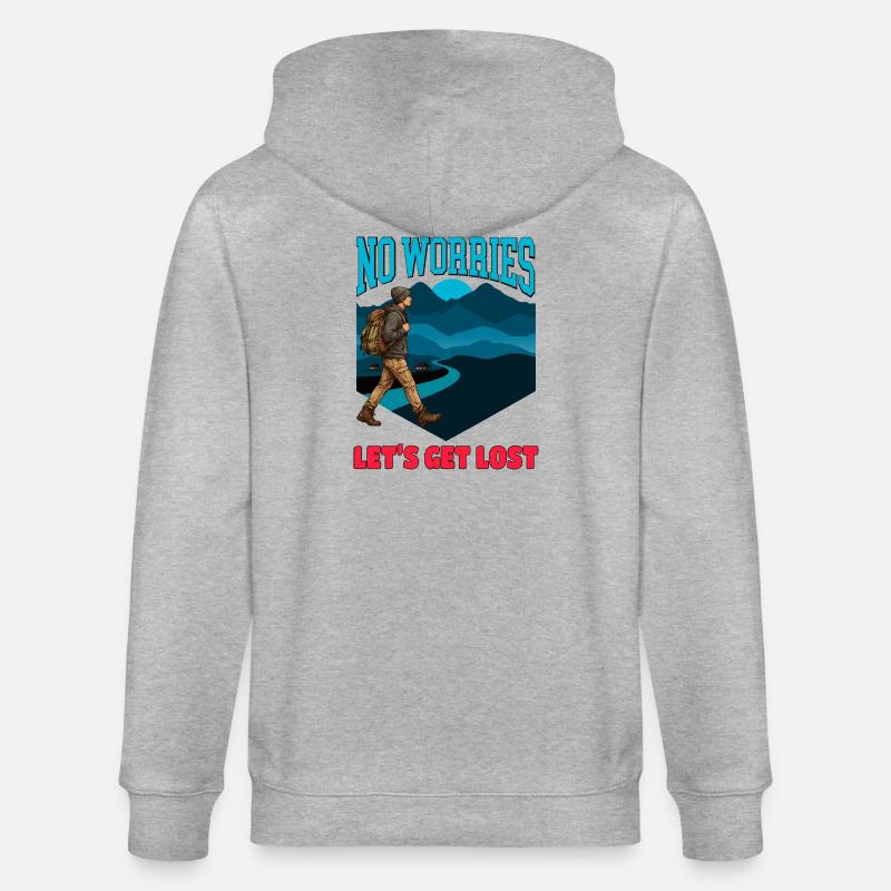 Pas de souci, on se perd - Veste à capuche bio CULTIVATOR Stanley/Stella Unisexe - gris chiné