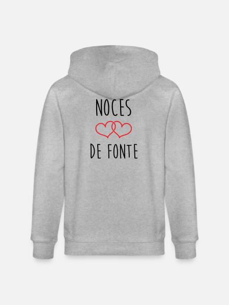 Fonte-Hochzeit 73 Jahre Ehe - Stanley/Stella Unisex Bio-Kapuzenjacke CULTIVATOR - Grau meliert