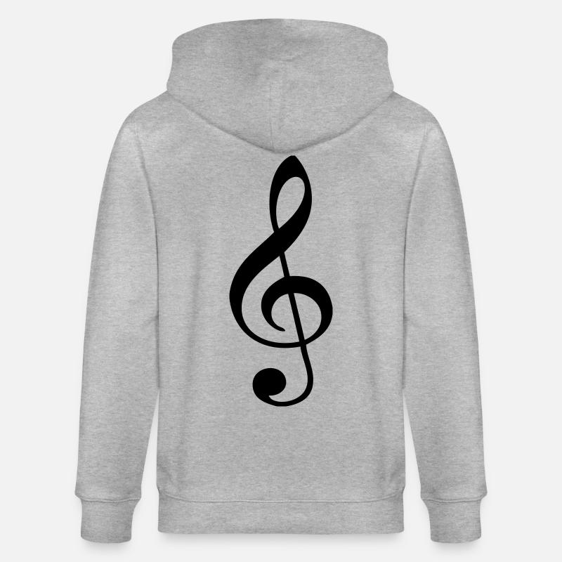 Notenschlüssel - Stanley/Stella Unisex Bio-Kapuzenjacke CULTIVATOR - Grau meliert